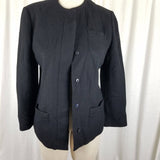 Vintage Warren of Stafford Cashmere Placket Front Blazer Jacket Womens 8 USA