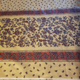 Vintage Odessa Schumacher Screenprinted Floral Striped Cotton Fabric 6+ yards