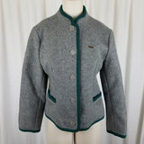 Vintage Boos Austrian Style Nordic Felted Boiled Wool Jacket Cardigan Womens 42