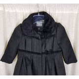 Rothschild Faux Fur Collar Velvet Trim Vegan Wool Princess Coat Peacoat Girls 2T