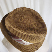 Vintage Bailey of Hollywood Paper Straw Fidora Hat Mens S Meyer the Hatter Plaid