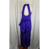 Vintage Bari-Jay Keyhole Bustle Back Maxi Damask Dress Crop Jacket Womens 13 14