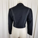 Vintage Lanz Originals 100% Wool Cropped Tuxedo Blazer Jacket Womens 5 6 USA