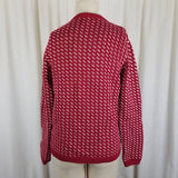 LL Bean Birdseye Cotton Wool Knit Sweater Jacket Nordic Pewter Buttons Womens S