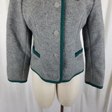 Vintage Boos Austrian Style Nordic Felted Boiled Wool Jacket Cardigan Womens 42