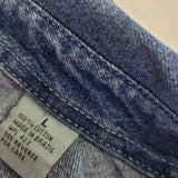 Vintage Levis Two Horse Chambray Denim Blue Jean Button Down Work Shirt Mens L