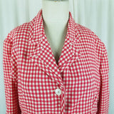 Vintage Bergdorf Goodman On The Plaza NY Gingham Check Jacket Blazer Womens 12
