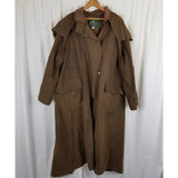 Vintage Jackeroos Oiled Canvas Duck Waxed Cape Top Stockman Drovers Trench Coat Mens 5 L