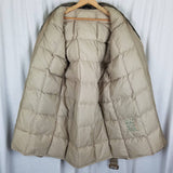 Vintage LL Bean Mouton Fur Collar Down Belted Trench Coat Parka Mens M Peacoat