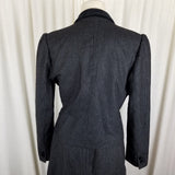 Vintage Sasson Pinstripes Wool Pencil Skirt Blazer Jacket Suit Set Womens 10 11