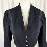Vintage Lanz Originals 100% Wool Cropped Tuxedo Blazer Jacket Womens 5 6 USA