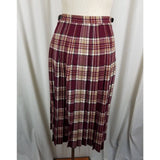 Vintage Pitlochery Knitwear Kilt Skirt Outfit Sash Top Wool Tartan Plaid Womens 14 Lochmari Maroon