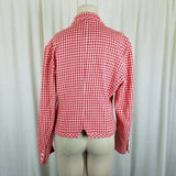 Vintage Bergdorf Goodman On The Plaza NY Gingham Check Jacket Blazer Womens 12