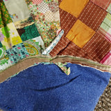 Vintage Handmade Large Mouth Bass Fish Patchwork Quilt 5'x5' Lap Blanket Bird