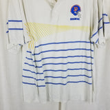 Vintage Main Sports Denver Broncos Yellow Stripe Polo Shirt Mens L D Helmet Logo