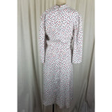 Vintage Nat Kaplan Couture Blouson 80s Day Dress Womens S 3/4 Puff Sleeves Scarf