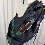 Vintage European Style Cleveland Drawstring Duffle Sling Backpack Weekender 90s