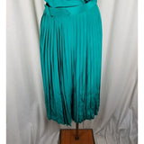 Vintage Carole M Studio Wrap Blouson Lace Collar Pleated Twirl Skirt Dress Womens size 12 Day Dress