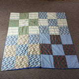 Vintage Handmade Large Mouth Bass Fish Patchwork Quilt 5'x5' Lap Blanket Bird