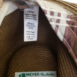 Vintage Bailey of Hollywood Paper Straw Fidora Hat Mens S Meyer the Hatter Plaid