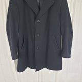 Vintage Jones New York Peacoat Winter Wool Overcoat Mens 44 Black Business