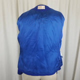 Vintage Pendleton Collarless Pure Virgin Wool Cobalt Blazer Jacket Womens 6 USA