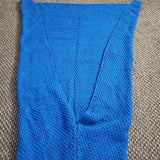 Handmade Crochet Knit Afghan Mermaids Tail Snuggle Blanket 56" Scales Fin Cobalt