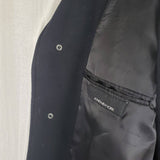 Vintage Jones New York Peacoat Winter Wool Overcoat Mens 44 Black Business