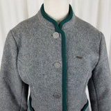 Vintage Boos Austrian Style Nordic Felted Boiled Wool Jacket Cardigan Womens 42