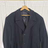 Vintage Jones New York Peacoat Winter Wool Overcoat Mens 44 Black Business