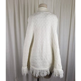 Vintage Sweater Bee by BANFF Knit Crochet Fringe Sweater Cape Poncho Womens MCM
