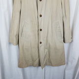 VTG Polyborg Buoy Cloth Trench Coat Deep Pile Faux Fur Removable Liner Mens 40