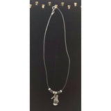 Paul Revere's Ride Pewter Silver Black Rope Bead Necklace Pendant Charm Souvenir