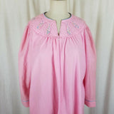 Heather Collection Pink Step In Zip Up Robe Housedress Womens L Quilted Smocked