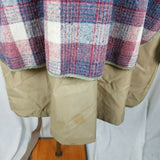 Vintage Mod MCM Plaid Lined Belted Long Trench Coat Womens S Zip Out Liner USA