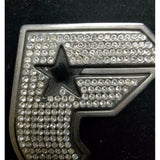 Famous Stars & Straps F Gun Look Silver & Rhinestone Metal Belt Buckle Mens and