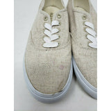 Old Navy Linen Lo Tops Lace Up Shoes Sneakers Mens 8 Natural Beige Canvas Tan