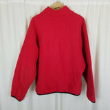 Vintage EMS Full Zip Up Fleece Jacket Mens L Eastern Mountain Sports Red Black