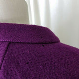Vintage Handmade Wool Cowl Neck Mock Collar Blazer Jacket Womens L XL Toggle MCM