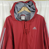 Vintage Y2K Adidas Hooded Snap Henley Rain Wind Jacket Mens L Nylon Mesh Lined
