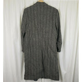 Vintage Black & White Herringbone Tweed Wool Peacoat Mens L Over Top Coat