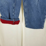 LL Bean Double L Relaxed Fit Fleece Lined Denim Blue Jeans Womens 4R Insulated