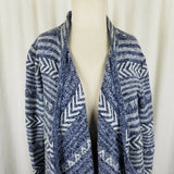 Lucky Brand Waterfall Long Open Front Wrap Cotton Cardigan Sweater Womens M