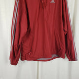Vintage Y2K Adidas Hooded Snap Henley Rain Wind Jacket Mens L Nylon Mesh Lined