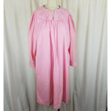 Heather Collection Pink Step In Zip Up Robe Housedress Womens L Quilted Smocked