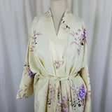 Vintage MARUKYO Kimono Wrap Maxi Robe Purple Made in Japan Asian Cosplay 57” Tie