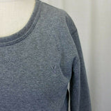 Playboy Fleece Lined Jersey Knit Gray Crewneck Sweatshirt Top Womens XL 175/100