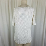 LRL Ralph Lauren Polka Dot Stretch Jersey Knit Top Tunic Shirt Blouse Womens XL