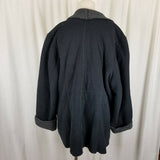 Vegan Sherpa Shearling Wool Fleece Parka Jacket Peacoat Womens XL 1X Piecework