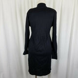 Vintage Santana Double Knit Sweater Coat Dress Womens S M Gold Buttons Front